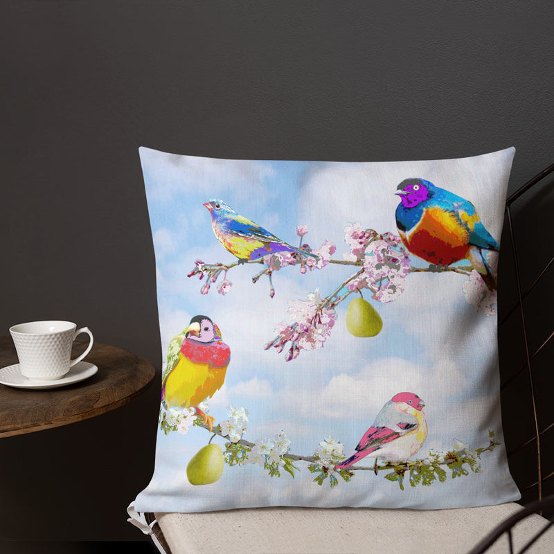 (CU) Birds and Pears Premium Cushion